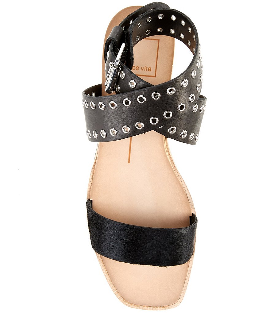 Dolce Vita Panko Stud Calf Hair Studded Leather Platform Sandals