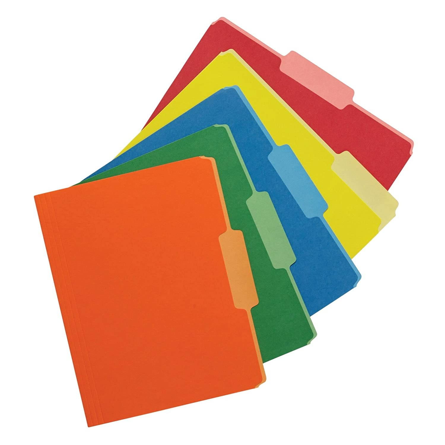 School Smart - 1475805 Two Tone Reversible Colored Folder, Assorted Colors, Pack of 100