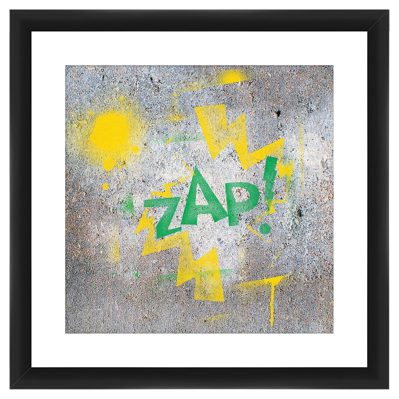 18" x 18" Matted to 2" Zap Picture Framed Black - PTM Images