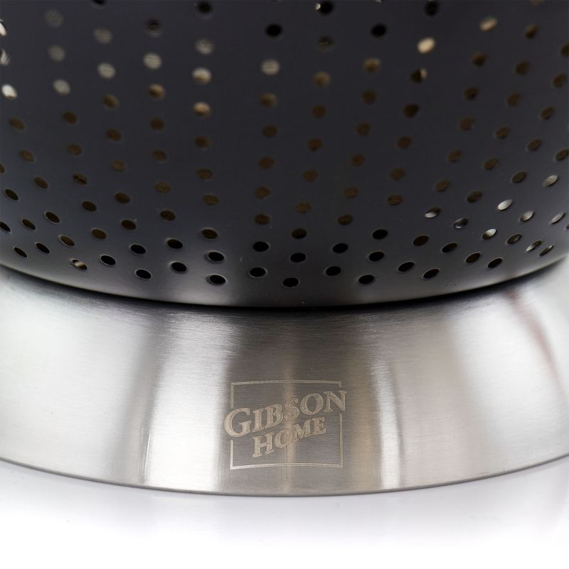 Gibson Home 2 Piece Crossen Stainless Steel Colander Set in Black