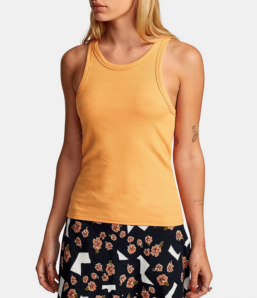 RVCA Century Sleeveless Rib-Knit Tank Top