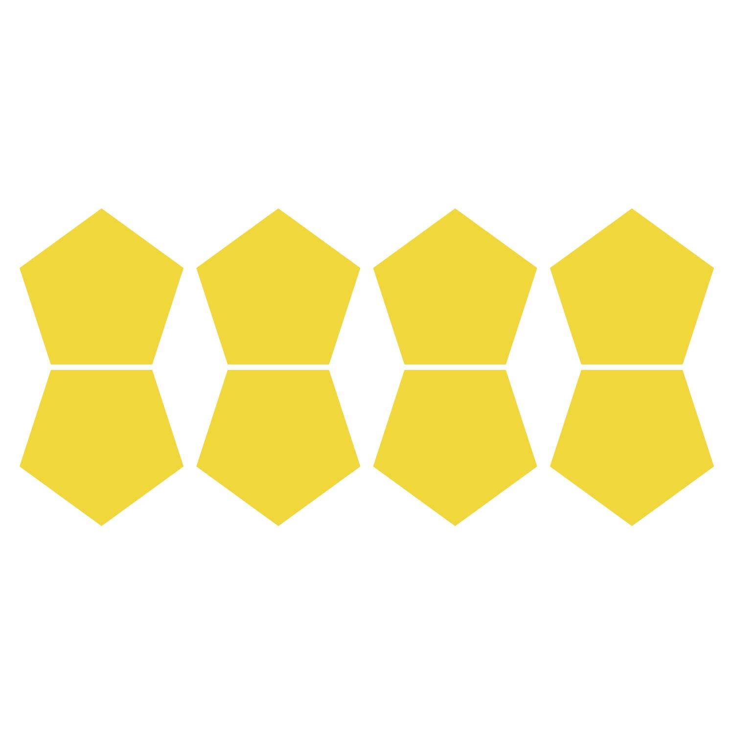 LiteMark 5.5 Inch Red Removable Pentagon Decals - Pack of 8