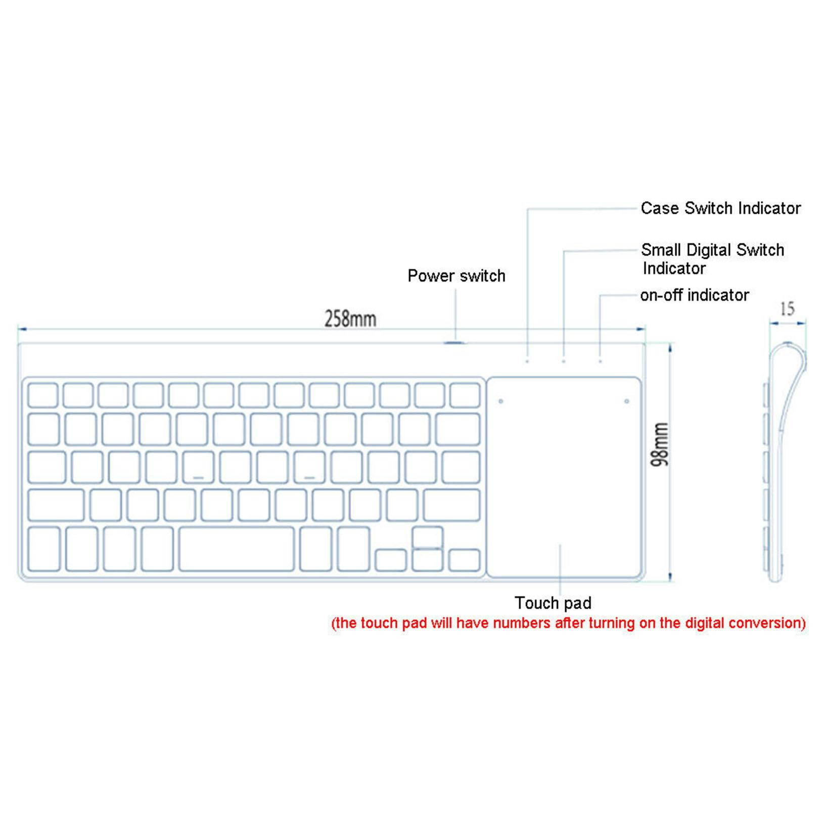 Portable Mini 2.4G Wireless USB Keyboard With Touchpad For Windows PC Smart TV