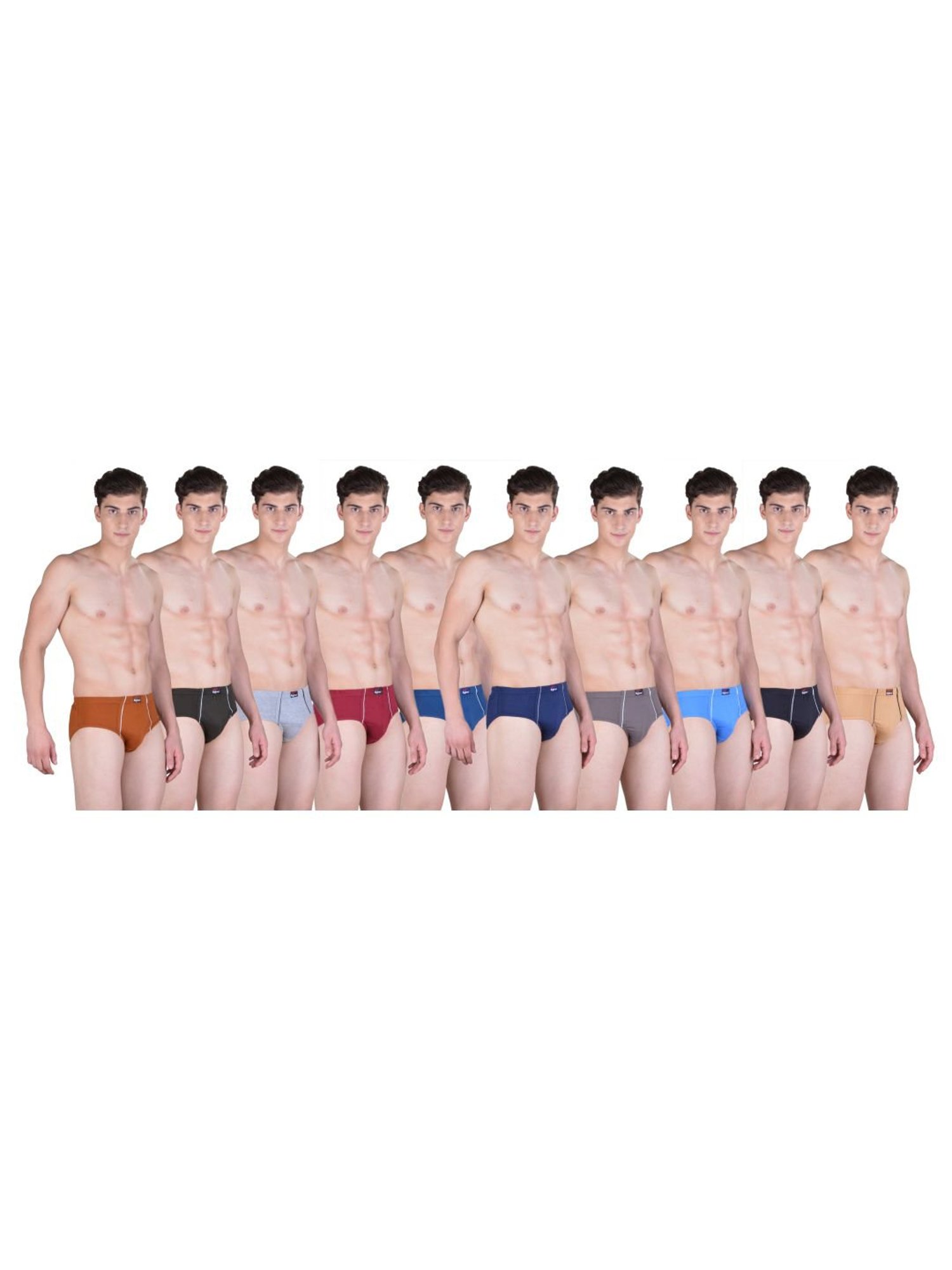 Dollar Bigboss Multicolored Cotton Regular Fit Briefs (Pack of 10)
