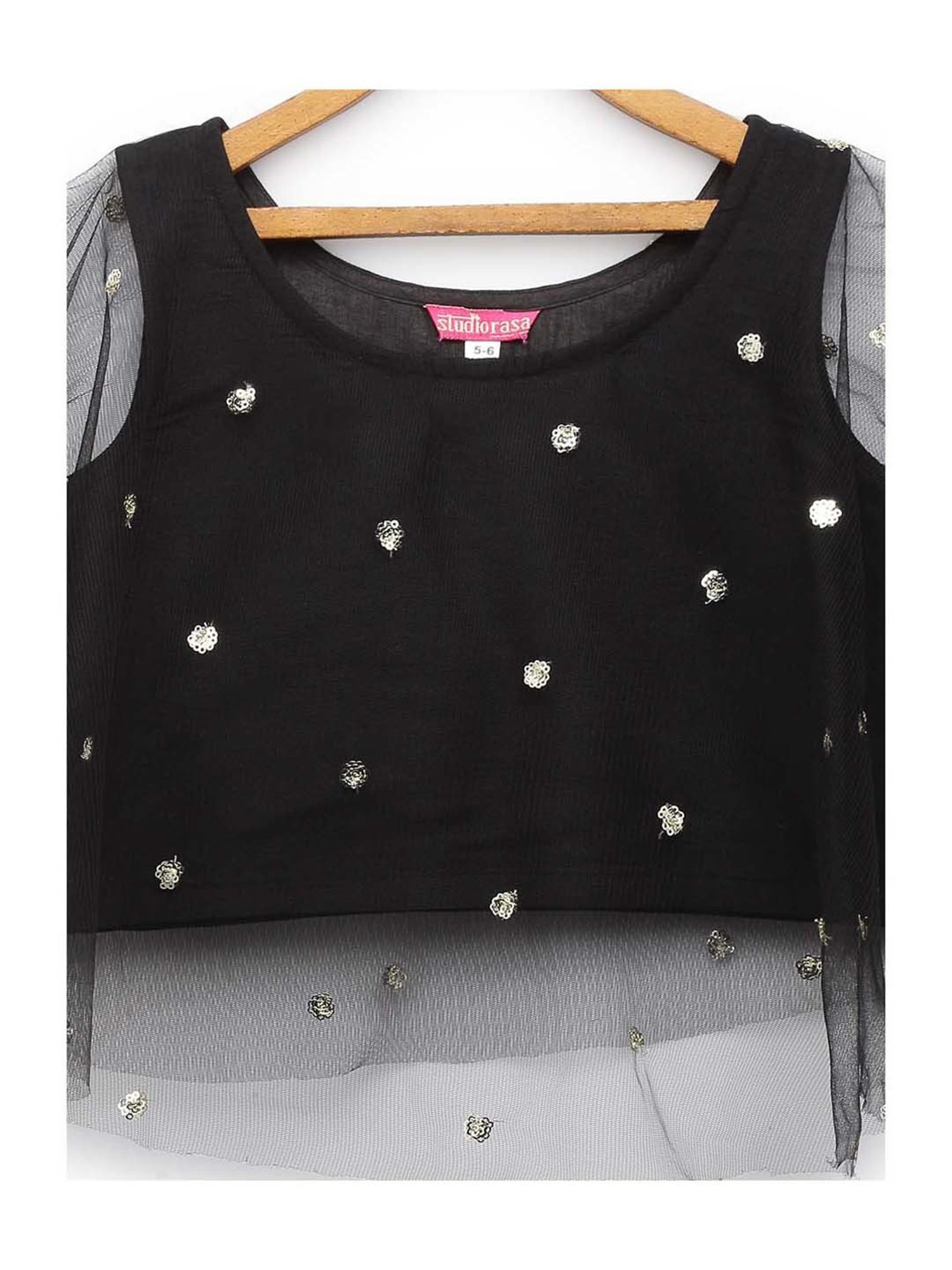 studiorasa Kids Black Embellished Top