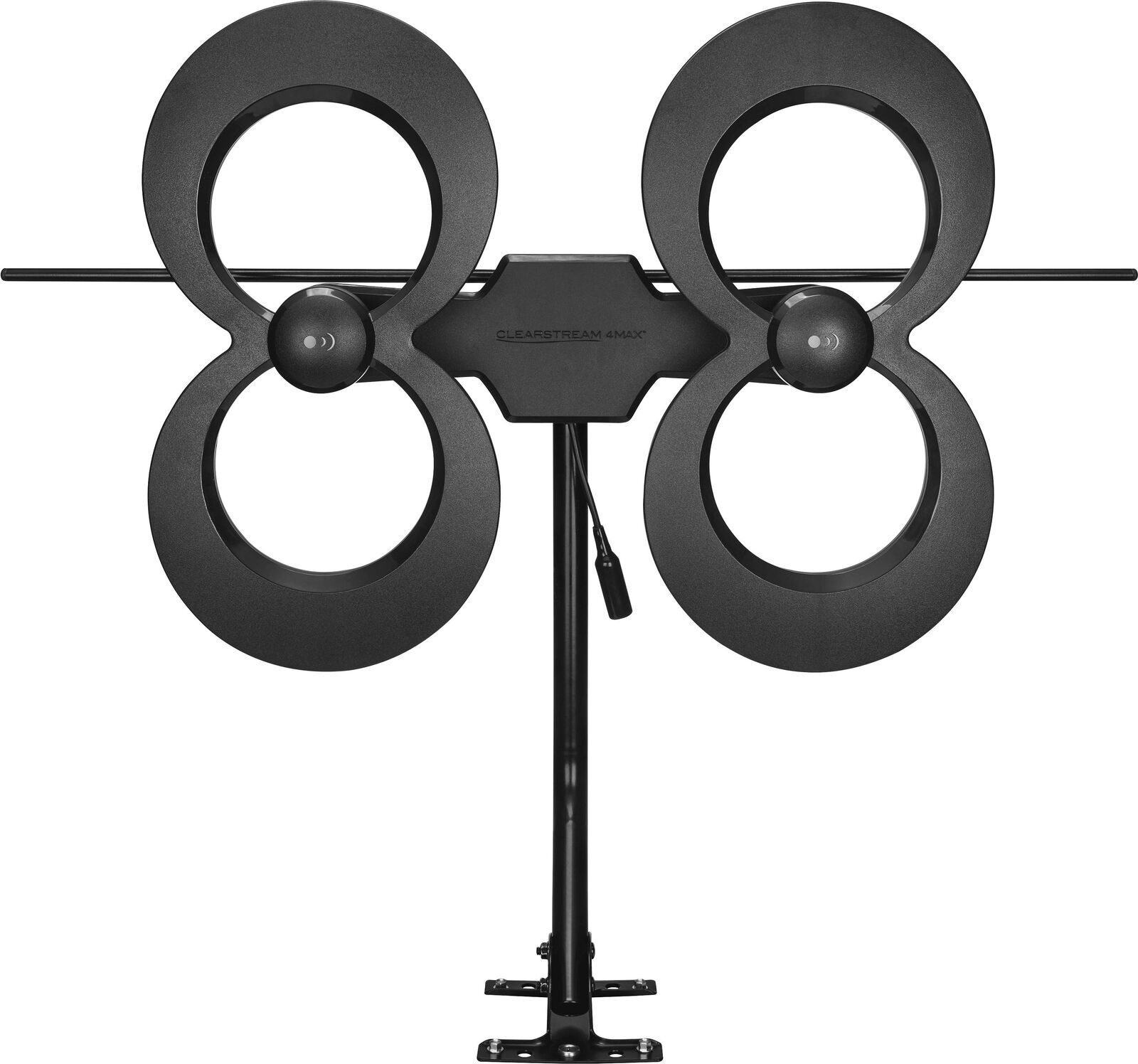 Antennas Direct Clearstream 4Max TV Antenna, 70+ Mile Range, UHF/Vhf, Multi-Directional, Indoor, Attic, Outdoor, Mast W/Pivoting Base/Hardware/Adjustable Clamp/Sealing Pads, 4K Ready, Black &ndash; C4MVJ