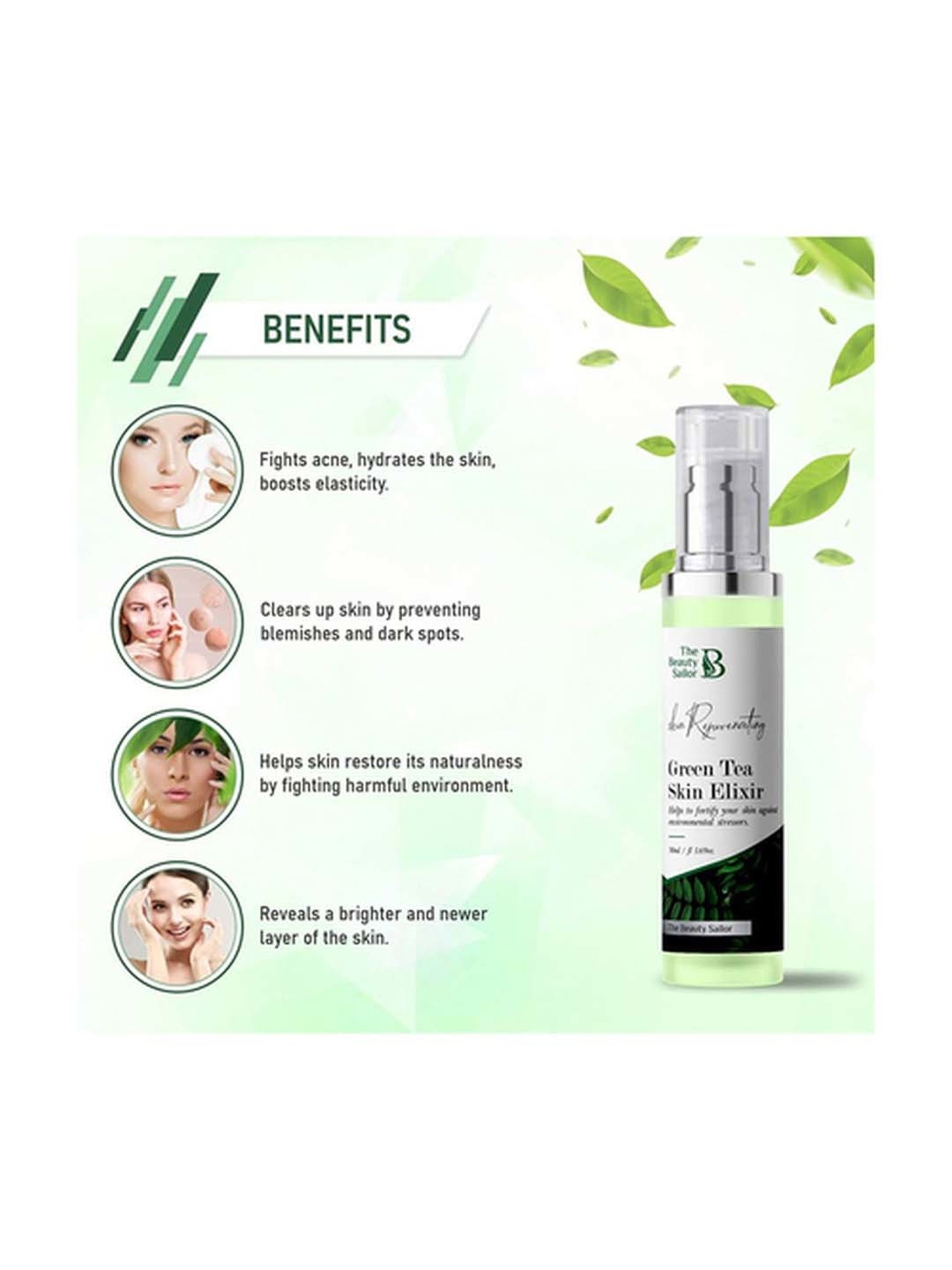 The Beauty Sailor Green Tea Skin Elixir Face Serum - 50 ml