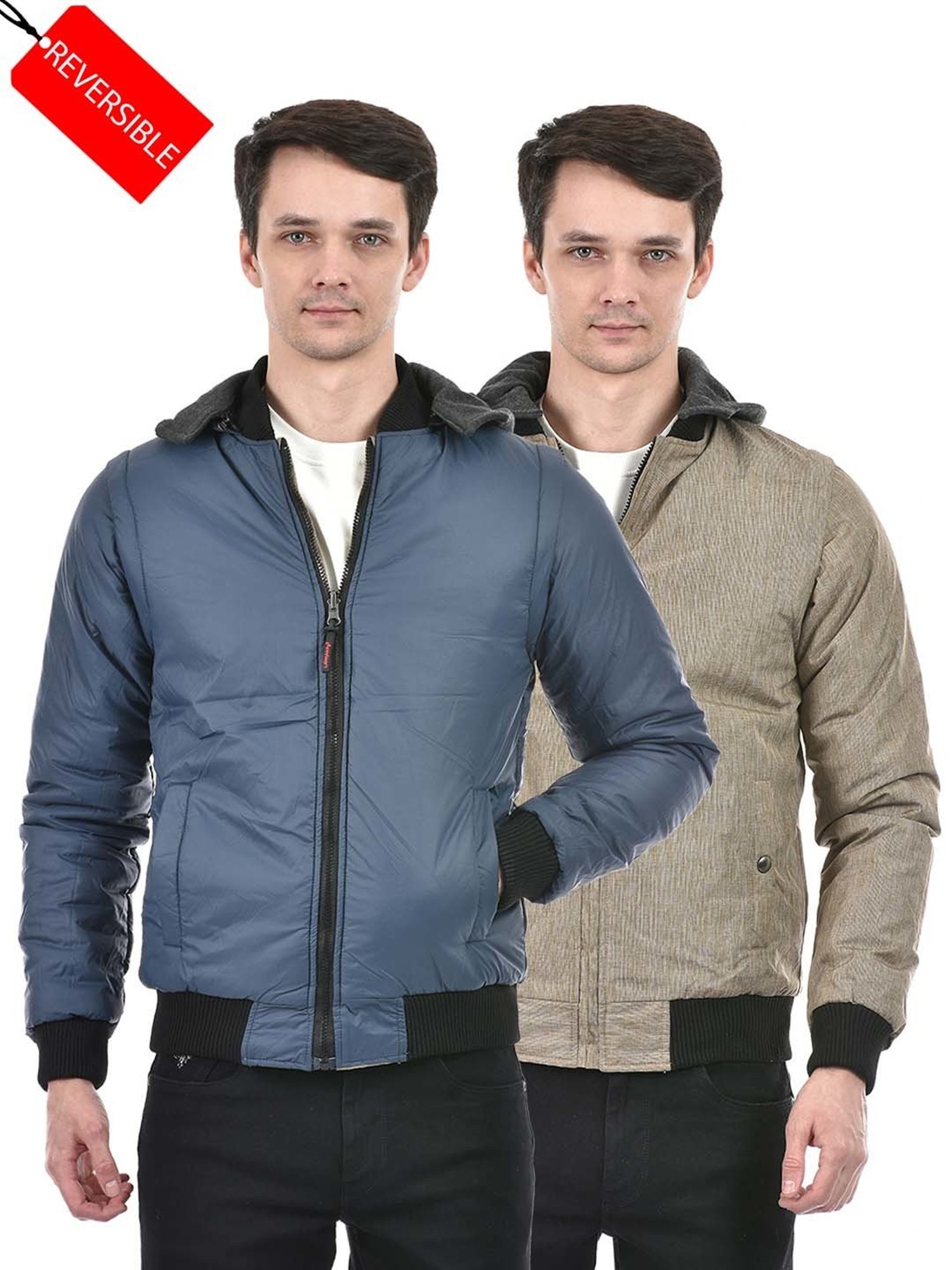 Lawman Pg3 Navy & Beige Regular Fit Reversible Jacket