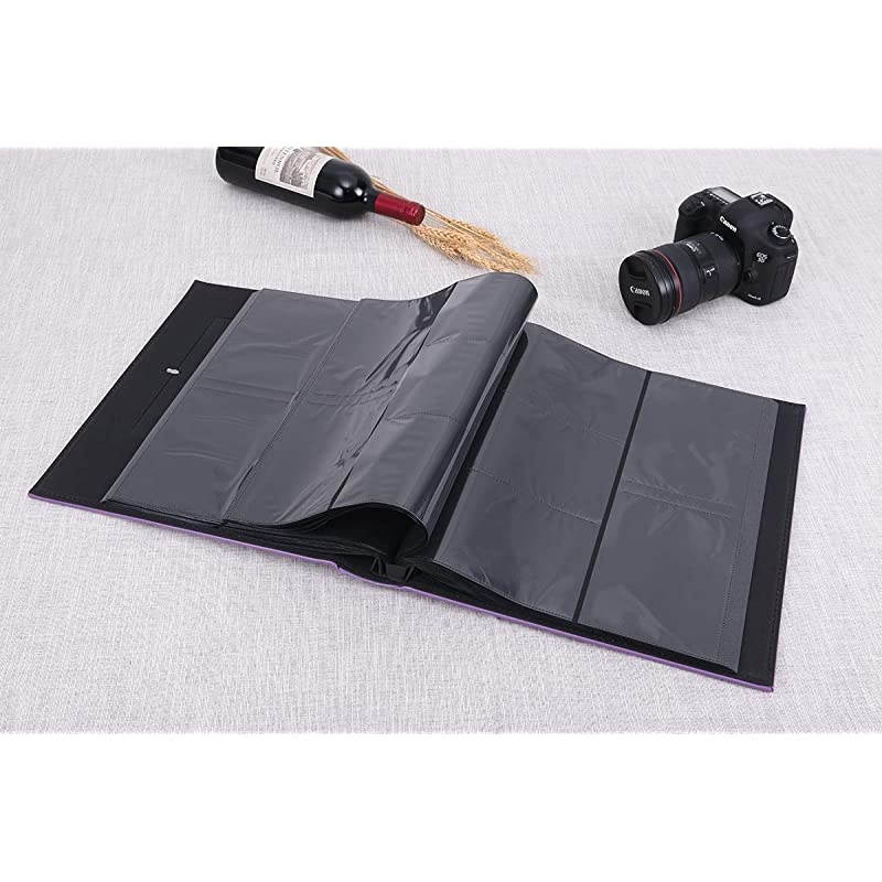 Photo Album 4x6 600 Photos, Large Capacity Wedding Family Leather Cover Picture Albums Holds 600 Horizontal and Vertical 4x6 Photos with Black Pages (Brown)