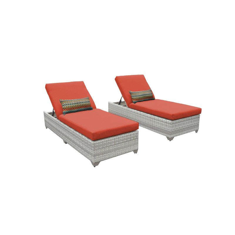 Fairmont 2pk Patio Chaise Lounges - Tangerine - TK Classics