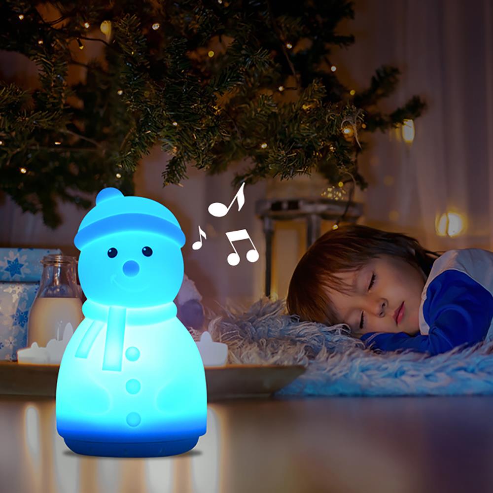 Glowing Kids Nightlight with Bluetooth Speaker  Snowman