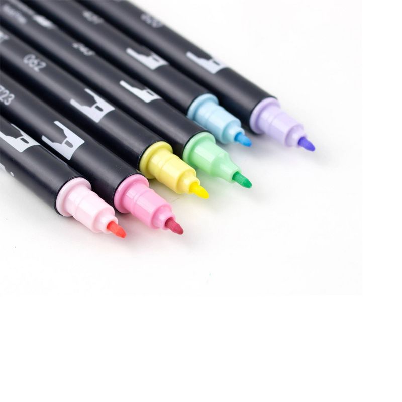 6pk Dual Brush Pen Art Markers Pastel Palette - Tombow
