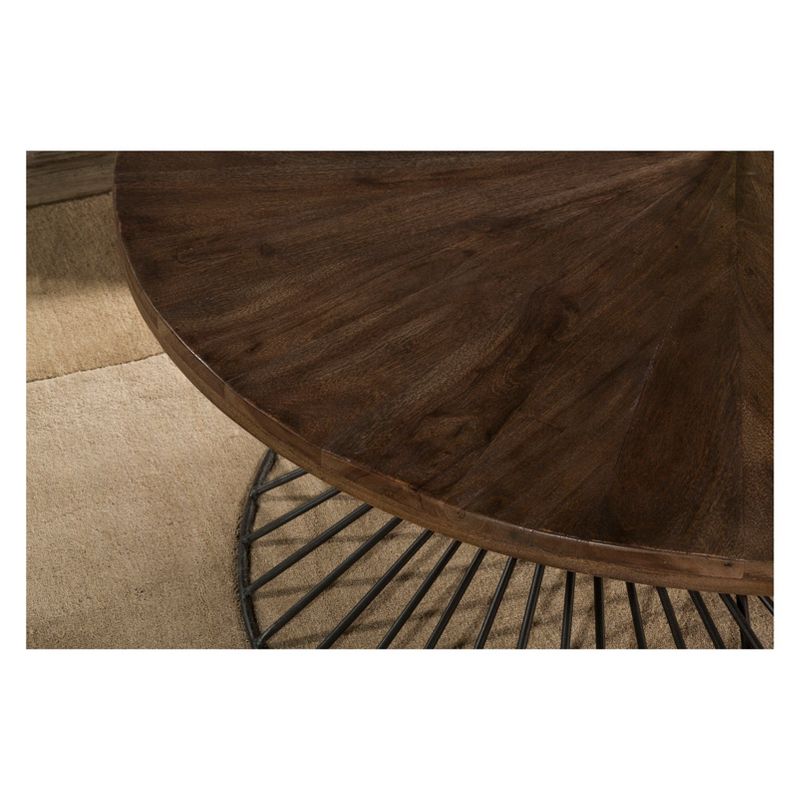 Kanister Coffee Table Wood/Metal Weathered Walnut Finished/Dark Pewter - Hillsdale Furniture