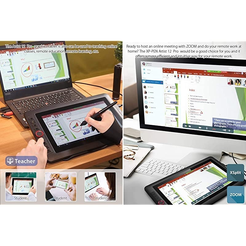 Artist12 Pro 11.6 Inch Drawing Monitor Pen Display Full-Laminated Graphics Drawing Tablet with Tilt Function Battery-Free Stylus and 8 Shortcut Keys(8192 Levels Pen Pressure and 72% NTSC)