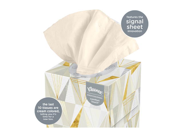 Kleenex Professional Facial Tissue Cube for Business (21200), Upright Face Tissue Box, 95 Tissues /Box