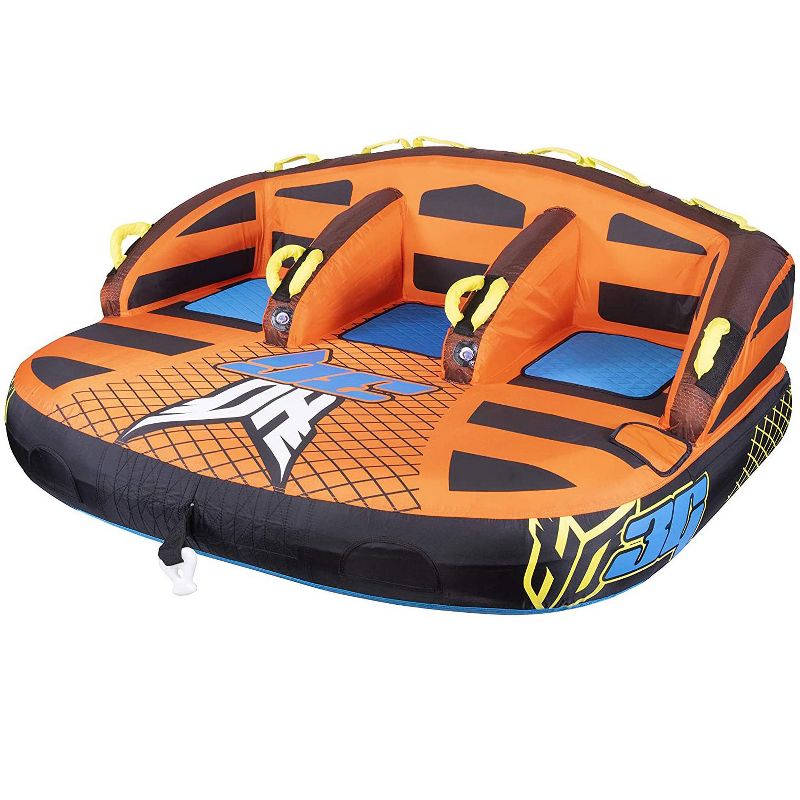 HO Sports HG 3-Person Multi-Directional Ride-On Chariot and Couch Style Towable Tube with Attachments