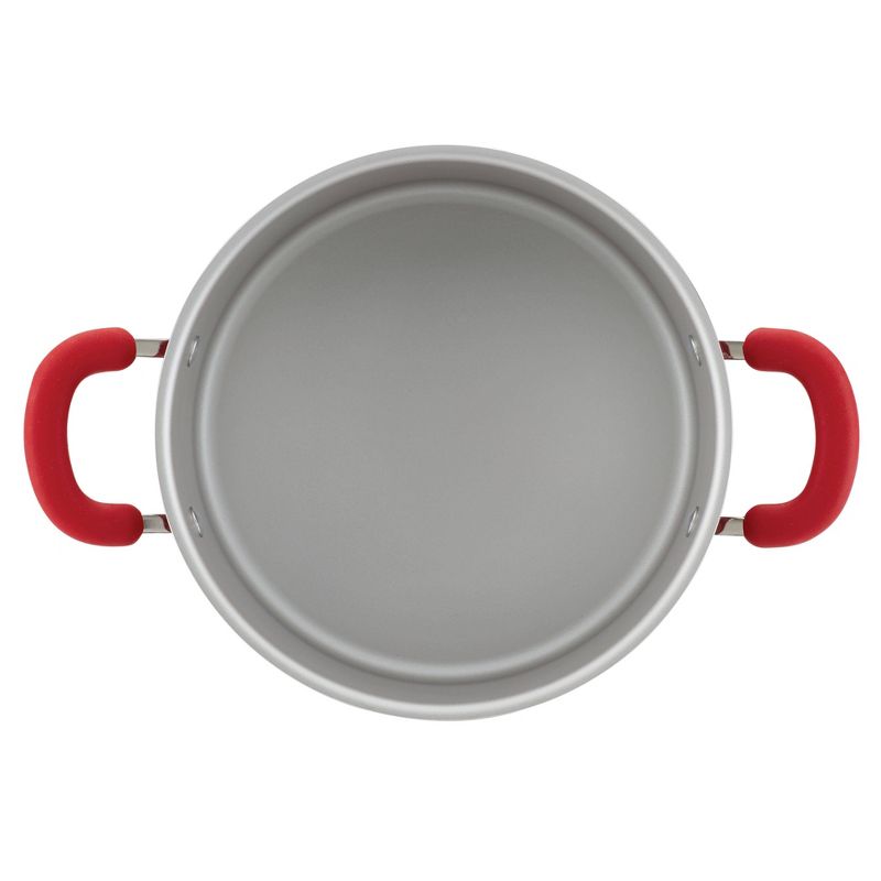 Rachael Ray Create Delicious 6qt Aluminum Nonstick Stock Pot with Lid Red