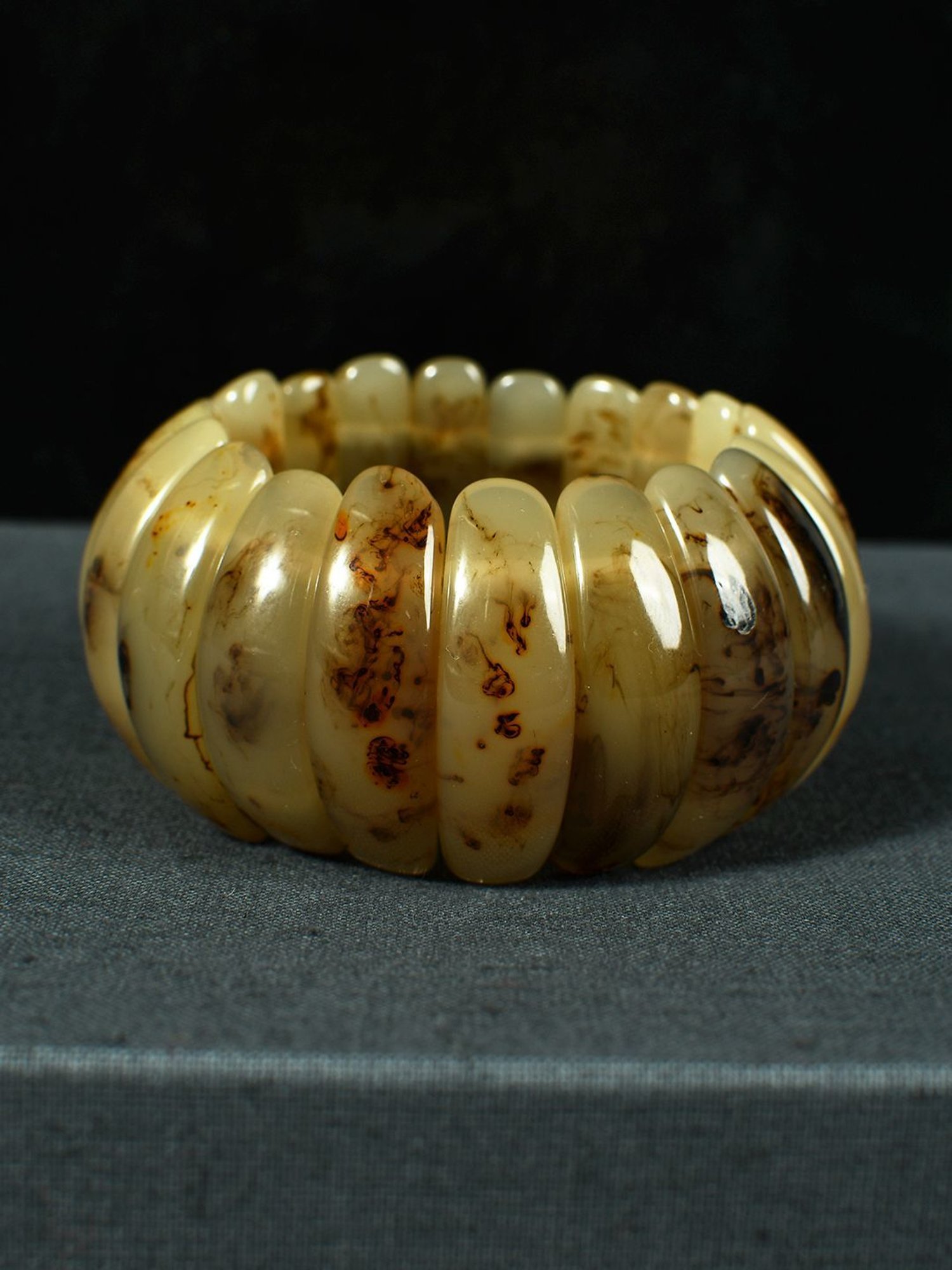 IMLI STREET Metallic Artificial Beaded Stretchable Bracelet for Women