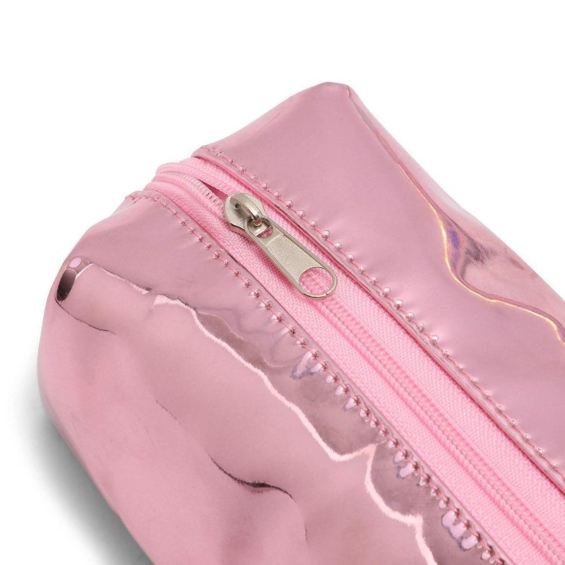 2-Pack Holographic Cosmetic Bag Pouch for Pencil Pen Makeup Brushes Accessories, 9" x 3" x 2"