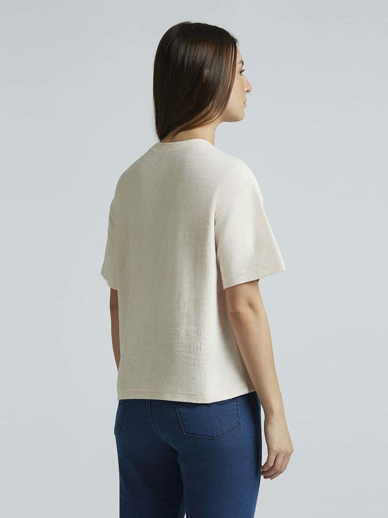 Pepe Jeans Pink Cotton Self Pattern T-Shirt