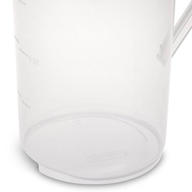 Sterilite 1 Gallon Round Pitcher, Clear with Blue Lid & Hinged Spout (6 Pack)