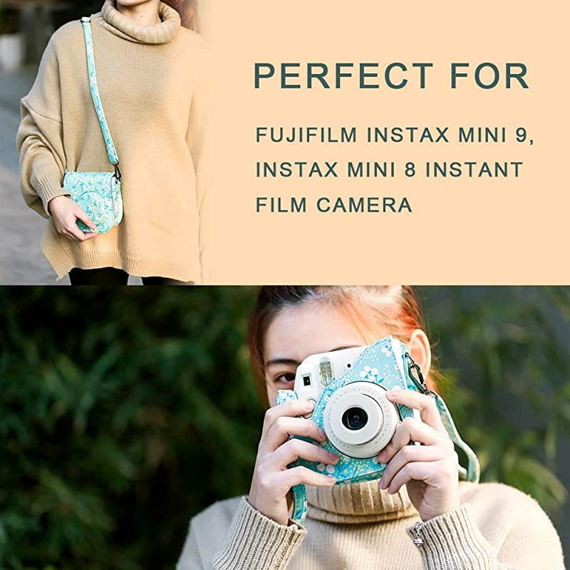 Instant Camera Accessories Bundle Compatible for Fujifilm Mini 9 Mini 8+ Mini 8 Instant Film Camera Includes Camera Case Album Frame Stickers Strapetc Alpaca