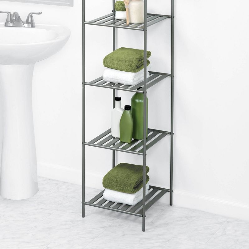 Slat Style Decorative Storage Shelf Brushed Nickel - Zenna Home