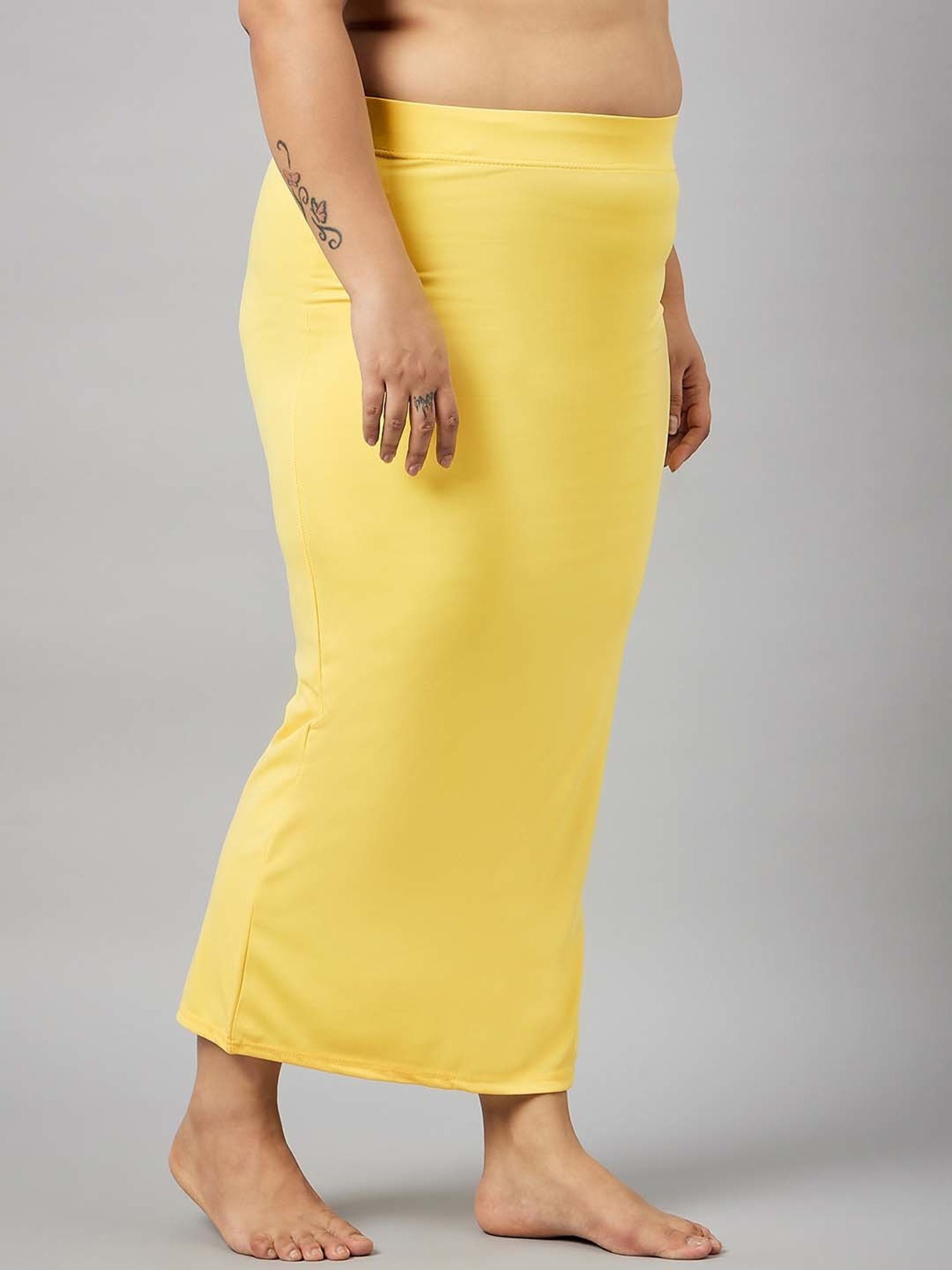 Secrets By ZeroKaata Black & Yellow Plain Saree Shapewear - Pack Of 2