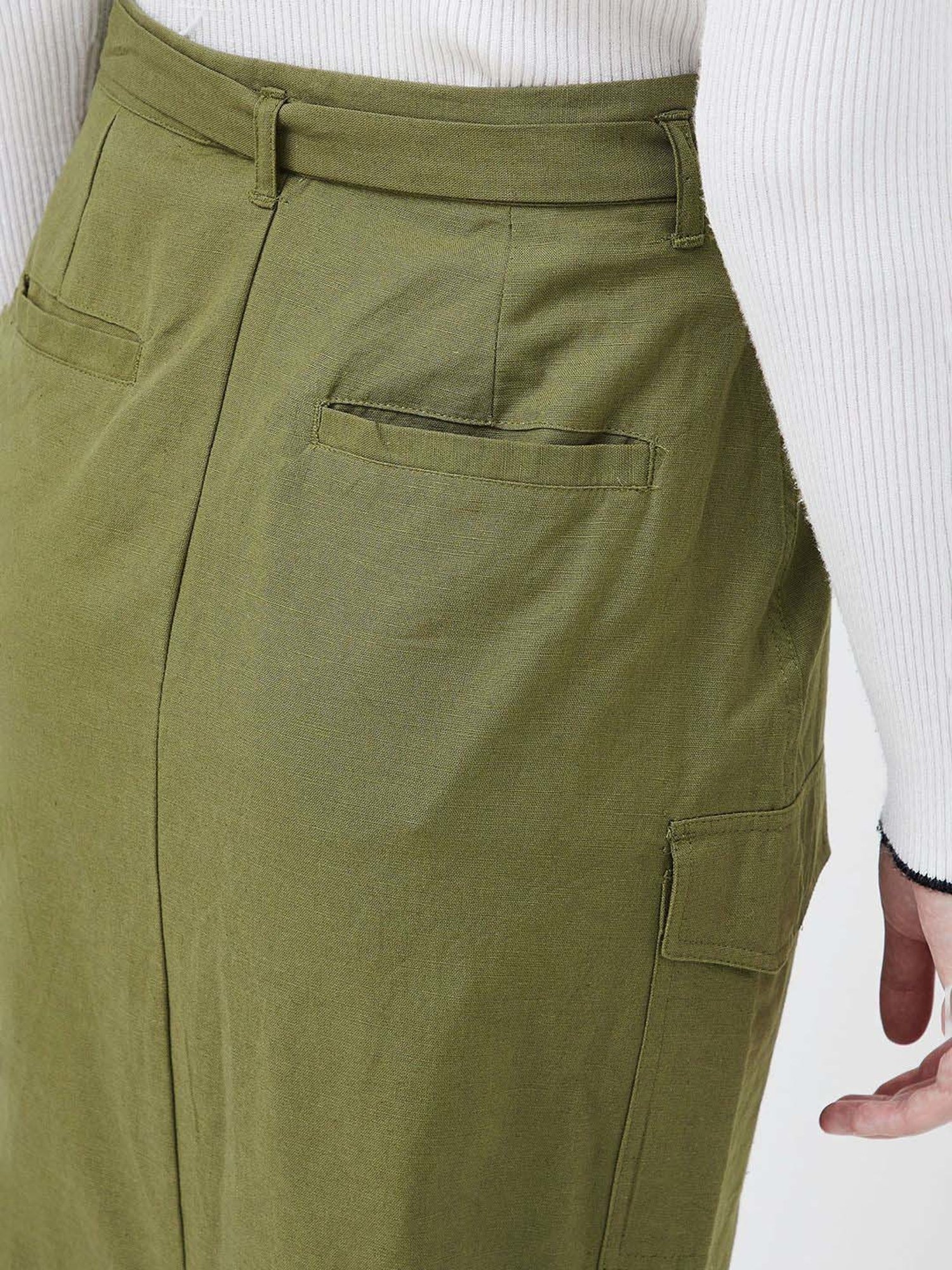 Code by Lifestyle Green Cotton Shift Skirt