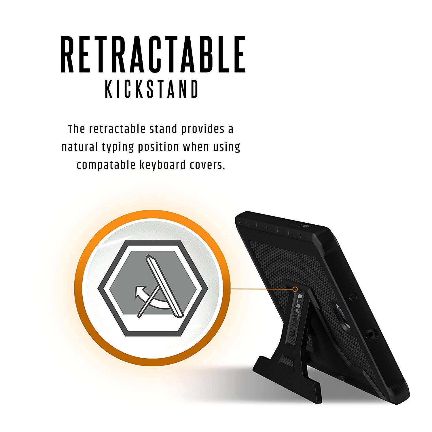 UAG Samsung Galaxy Tab A 8.0 2018 (SM-T387) with Kickstand Outback Feather-Light Rugged [Black] Military Drop Tested Case