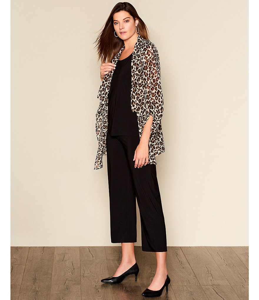 Ali Miles Petite Size Open Mesh Two Button Front 3/4 Sleeve Jacket