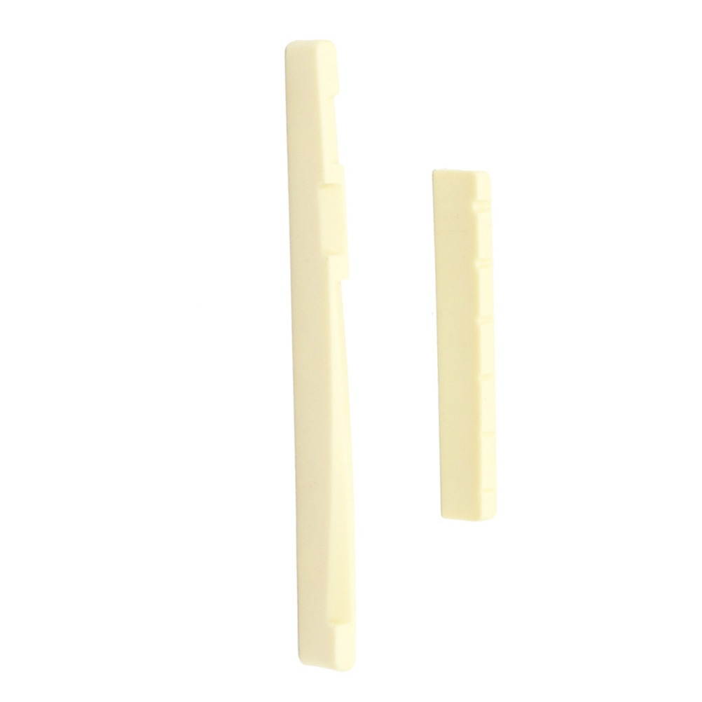2pcs Classical Guitar Bone Saddle and Nut Bridge Saddle Bone Saddle Bone Nut Acoustic Guitar Musical Instrument Replacement (Wood Color)
