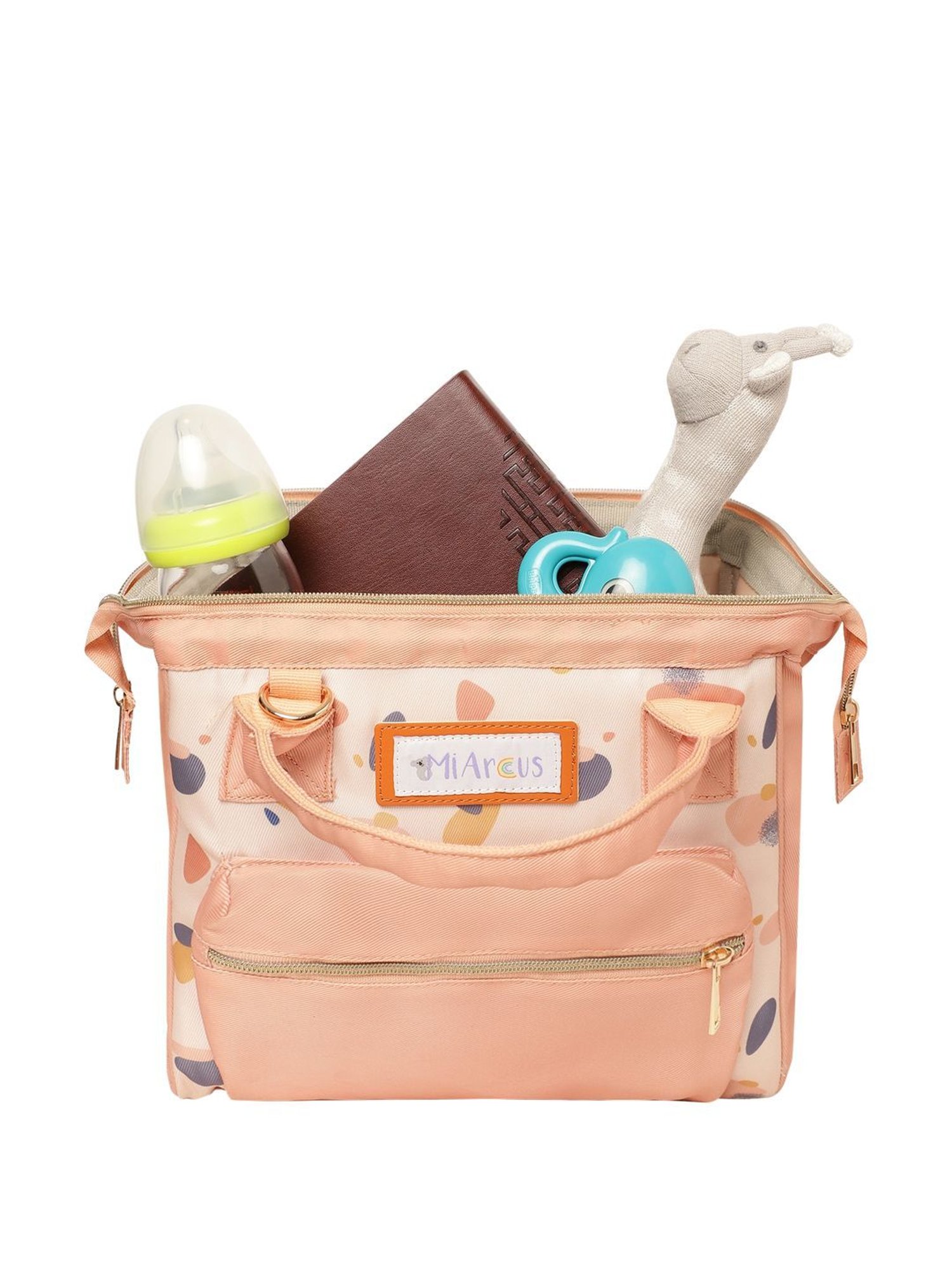 MiArcus Peach Stone Print Diaper Bag