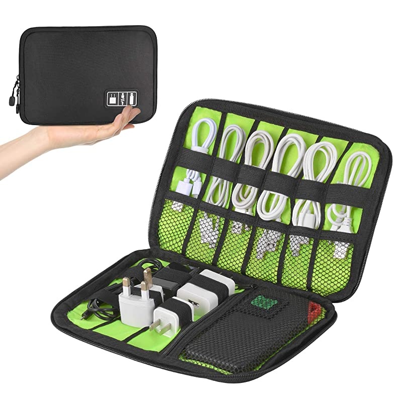 Reusable Fastening Cable Ties 6 Inch Adjustable Cord Strap Hook & Loop Microfiber Electronic Cord Ties, Black