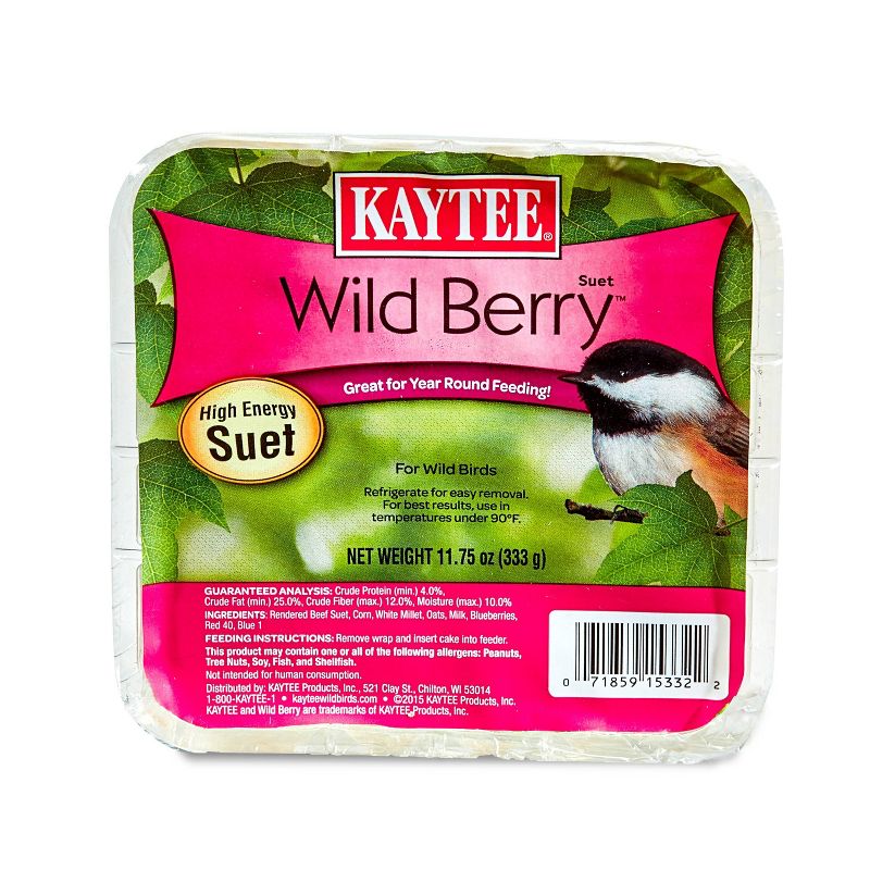 KAYTEE Wild Berry Suet Bird and Wildlife Food - 11.75oz