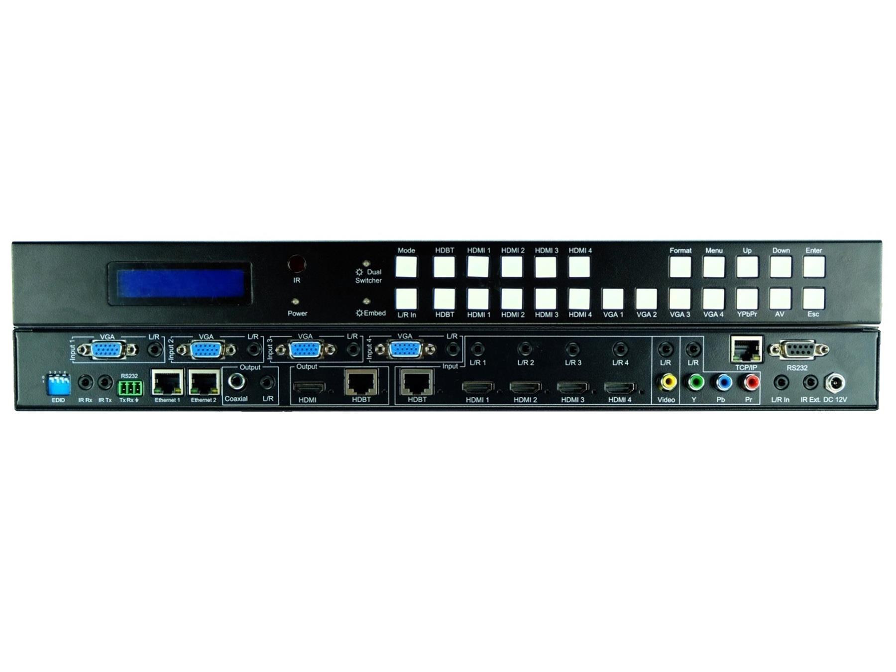 11x2 MULTI-FORMAT VIDEO SCALER SWITCH w AUDIO/Tx/Rx