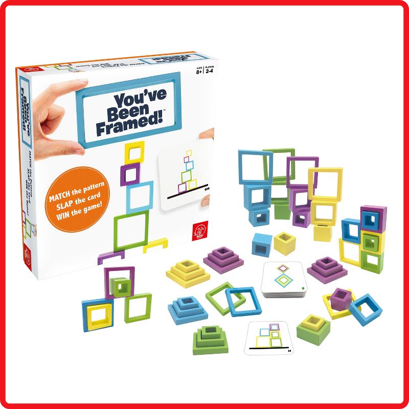 ROO GAMES - You've Been Framed! - Fast-Paced Stacking and Building Game - for Ages 8+ - Match The Pattern, Slap The Card, Win!