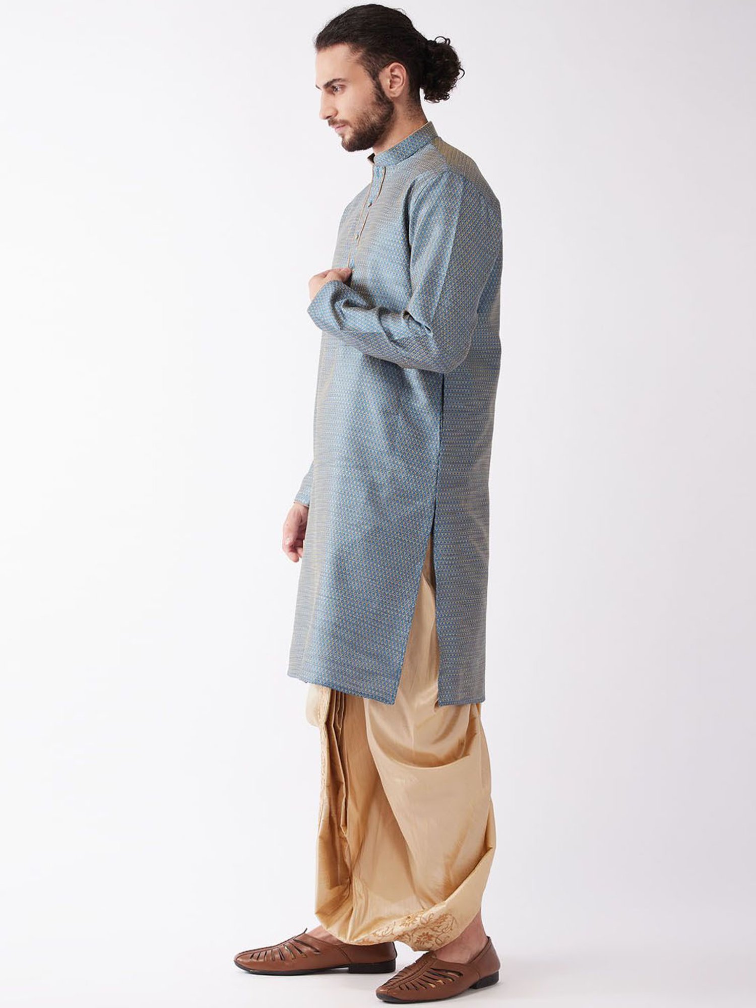 Vastramay White Cotton Straight Fit Embroidery Ethnic Suits