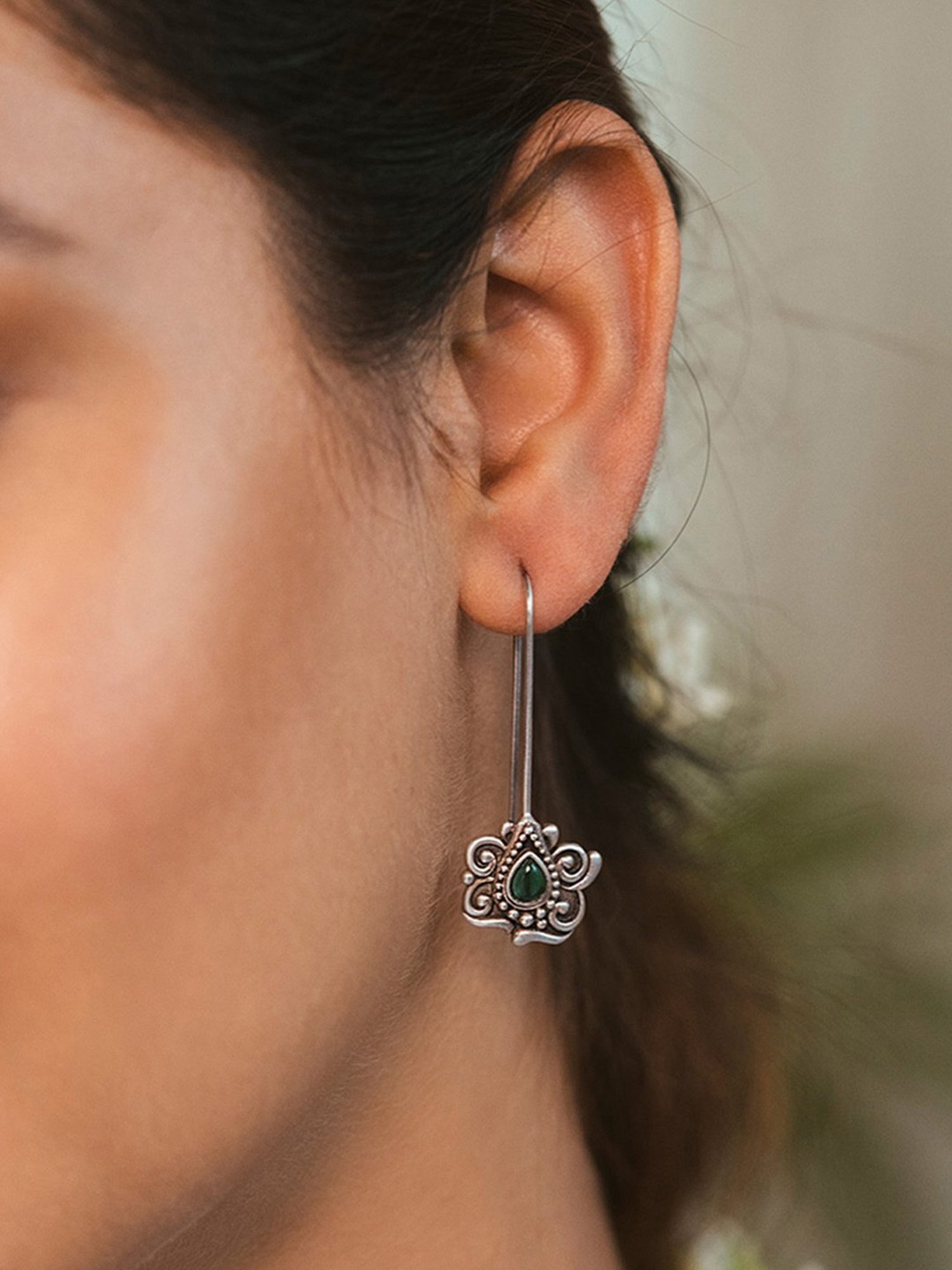 Shaya 92.5 Sterling Silver Feeling Andamaina Earrings for Women