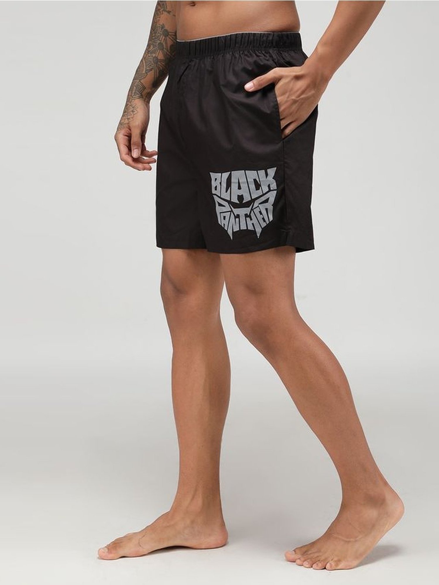 Zoiro Black Cotton Regular Fit Printed Boxers
