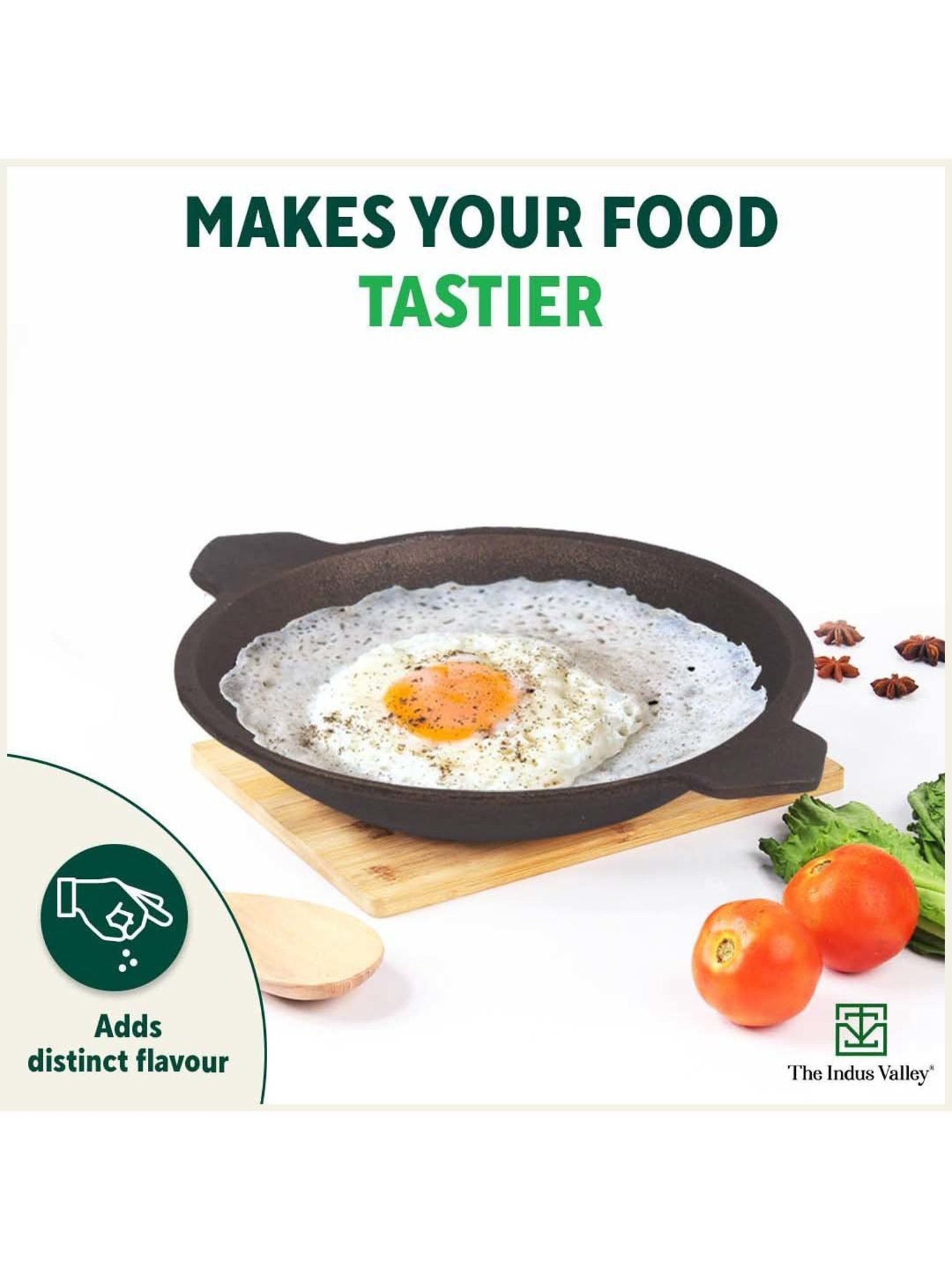 The Indus Valley Black Cast Iron 22.09 cm Vellapam Pan (0.5 L)