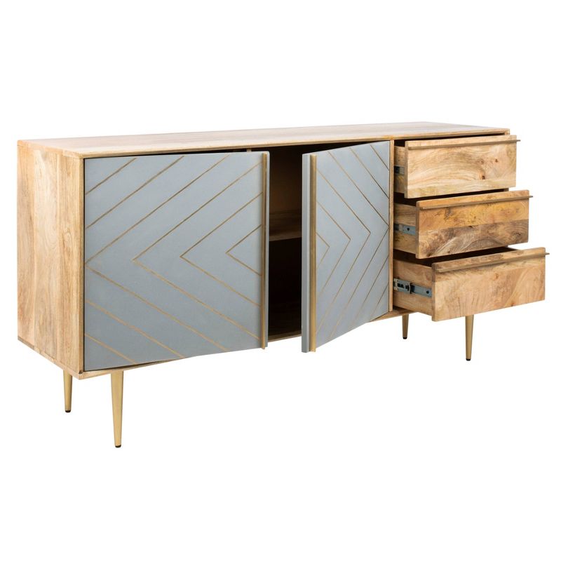 Titan Gold Inlayed Cement Sideboard Natural - Safavieh