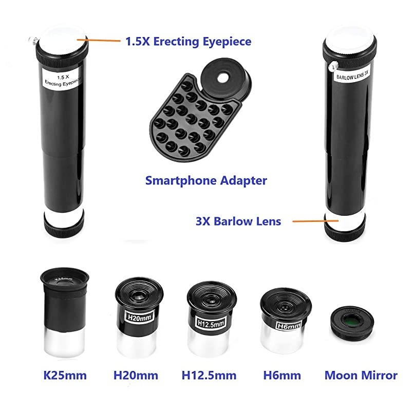 70mm Refractor Telescope with Tripod amp Finder Scope Portable Telescope for Kids amp Astronomy Beginners Travel Scope with 4 Magnification eyepieces amp Phone Adapter
