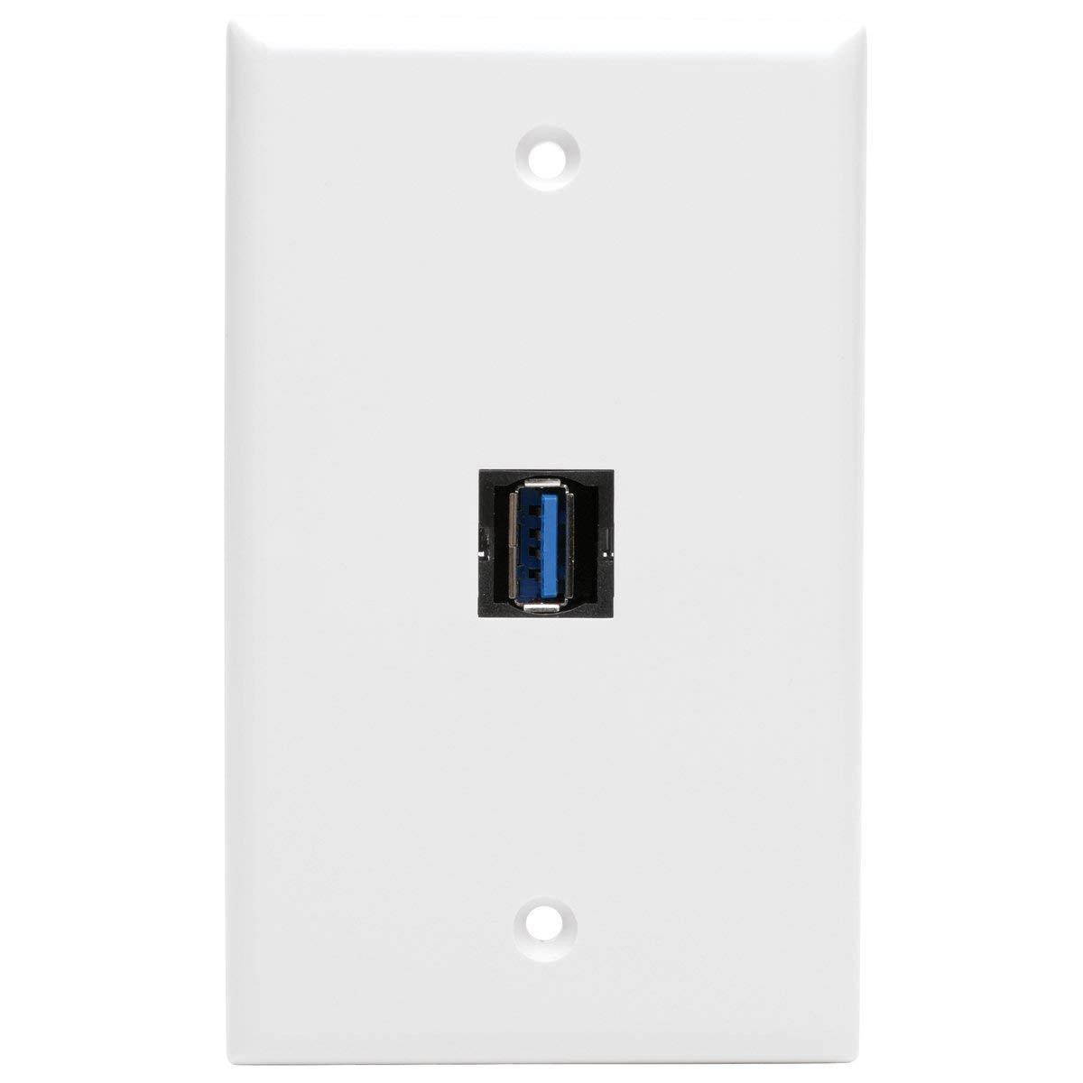 Tripp Lite USB 3.0 SuperSpeed Keystone Jack Type-A Extension Cable (M/F), 3 ft. (U324-003-KJ)