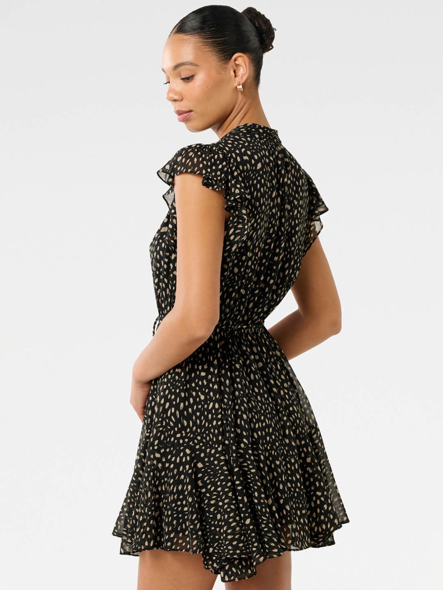 Forever New Black Printed Skater Dress
