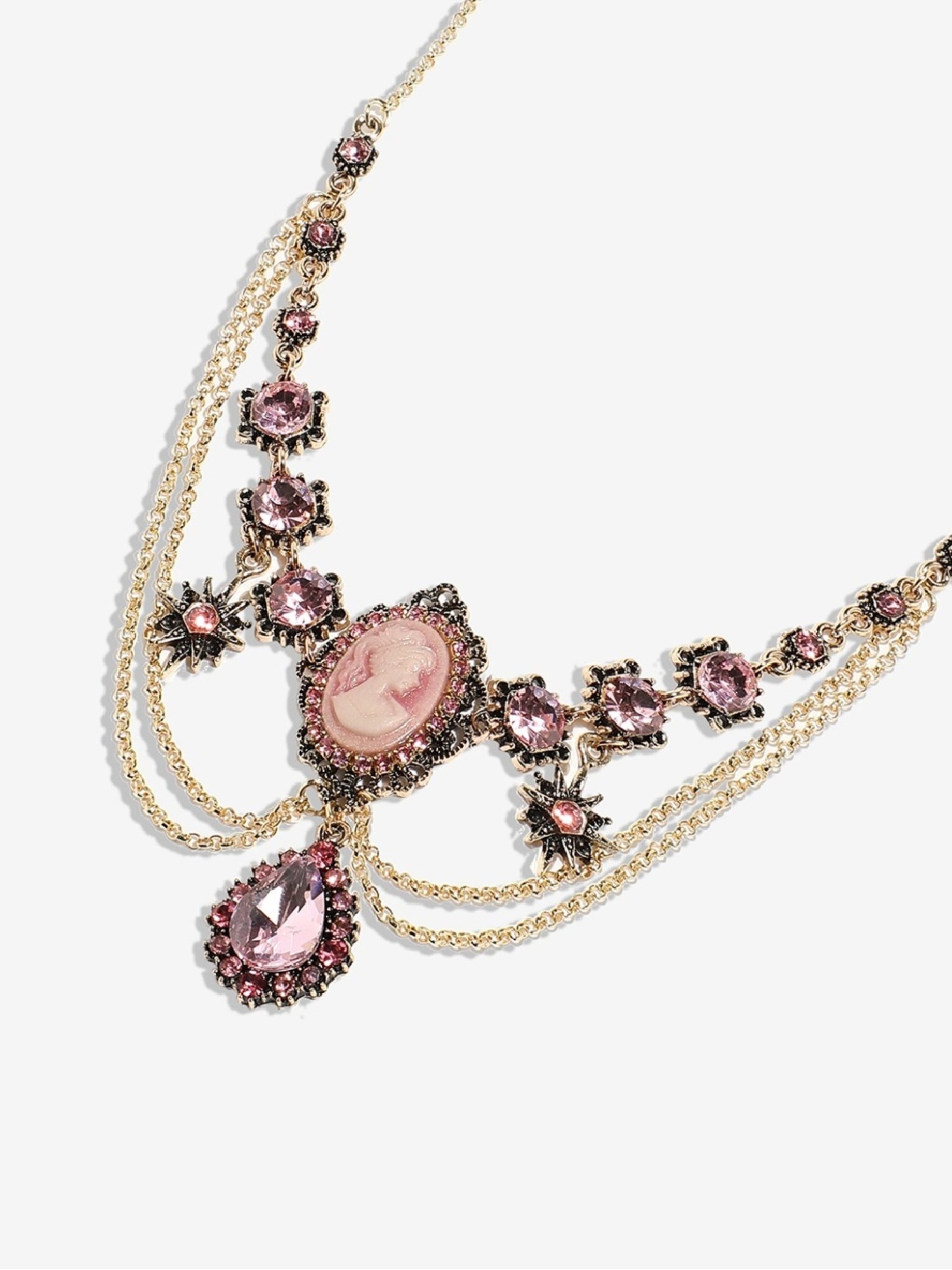 ToniQ Gold-Plated White Baroque Choker Necklace for Women