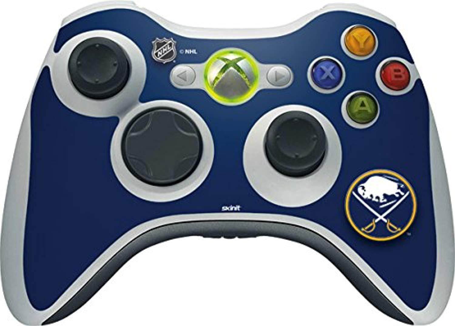 skinit decal gaming skin for xbox 360 wireless controller - officially licensed nhl buffalo sabres solid background design