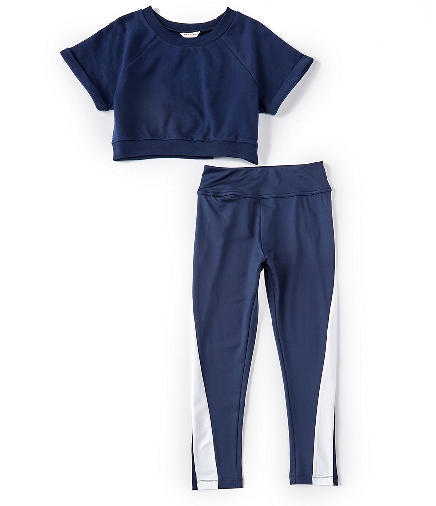 Habitual Big Girls 7-16 Dolman-Sleeve Top & High-Waist Bike Short Set