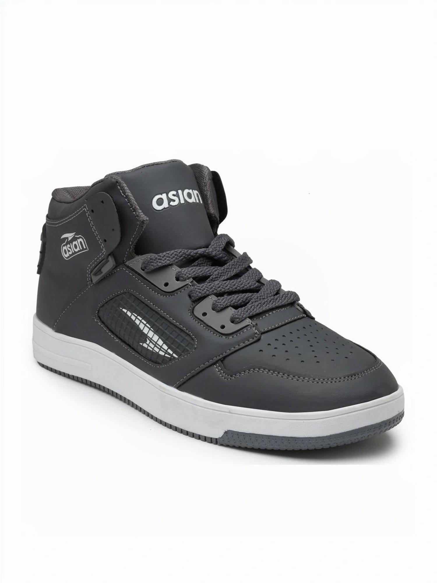 Asian Men's Grey Ankle High Sneakers