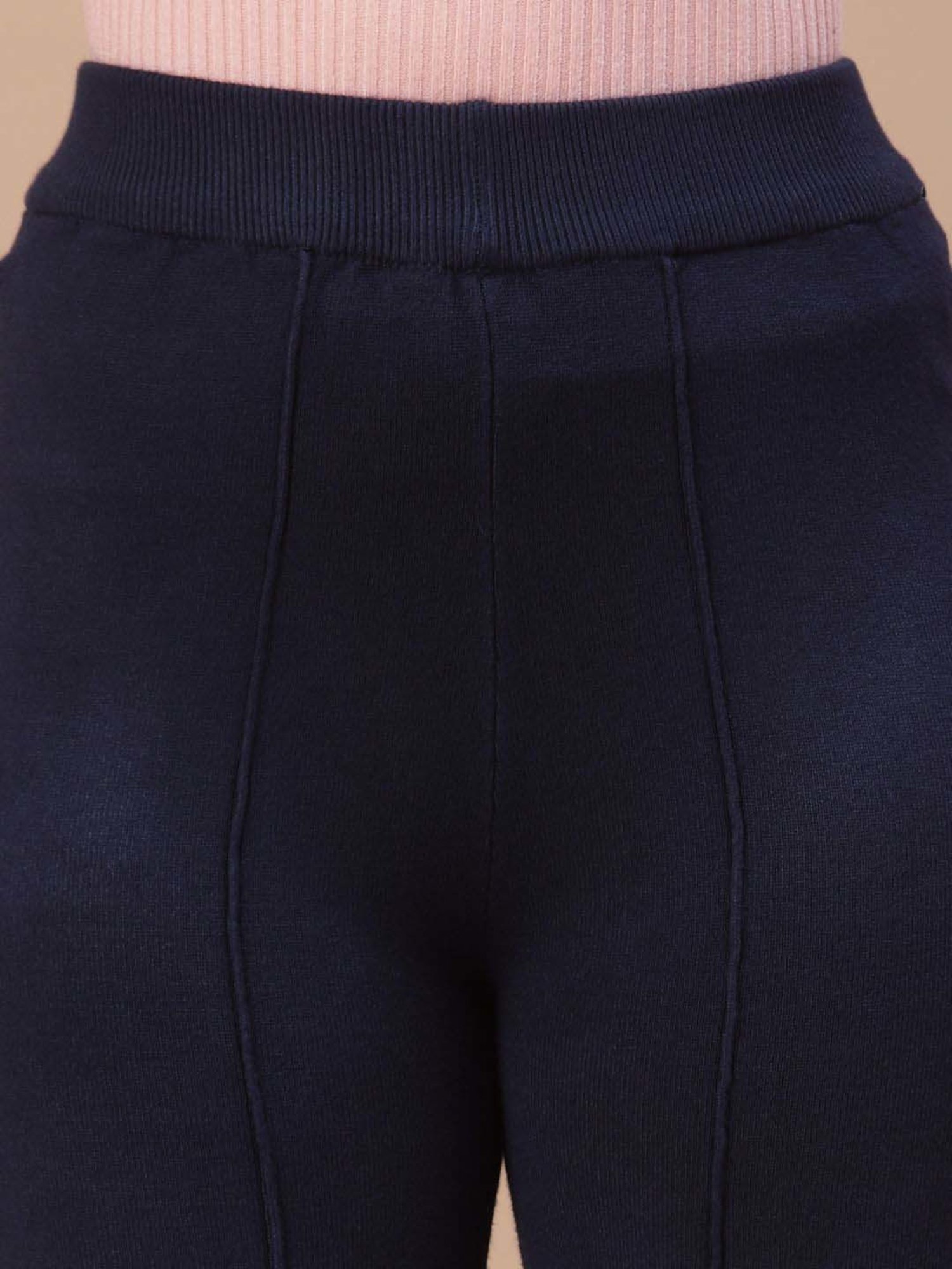 Mafadeny Navy Self Pattern Palazzos